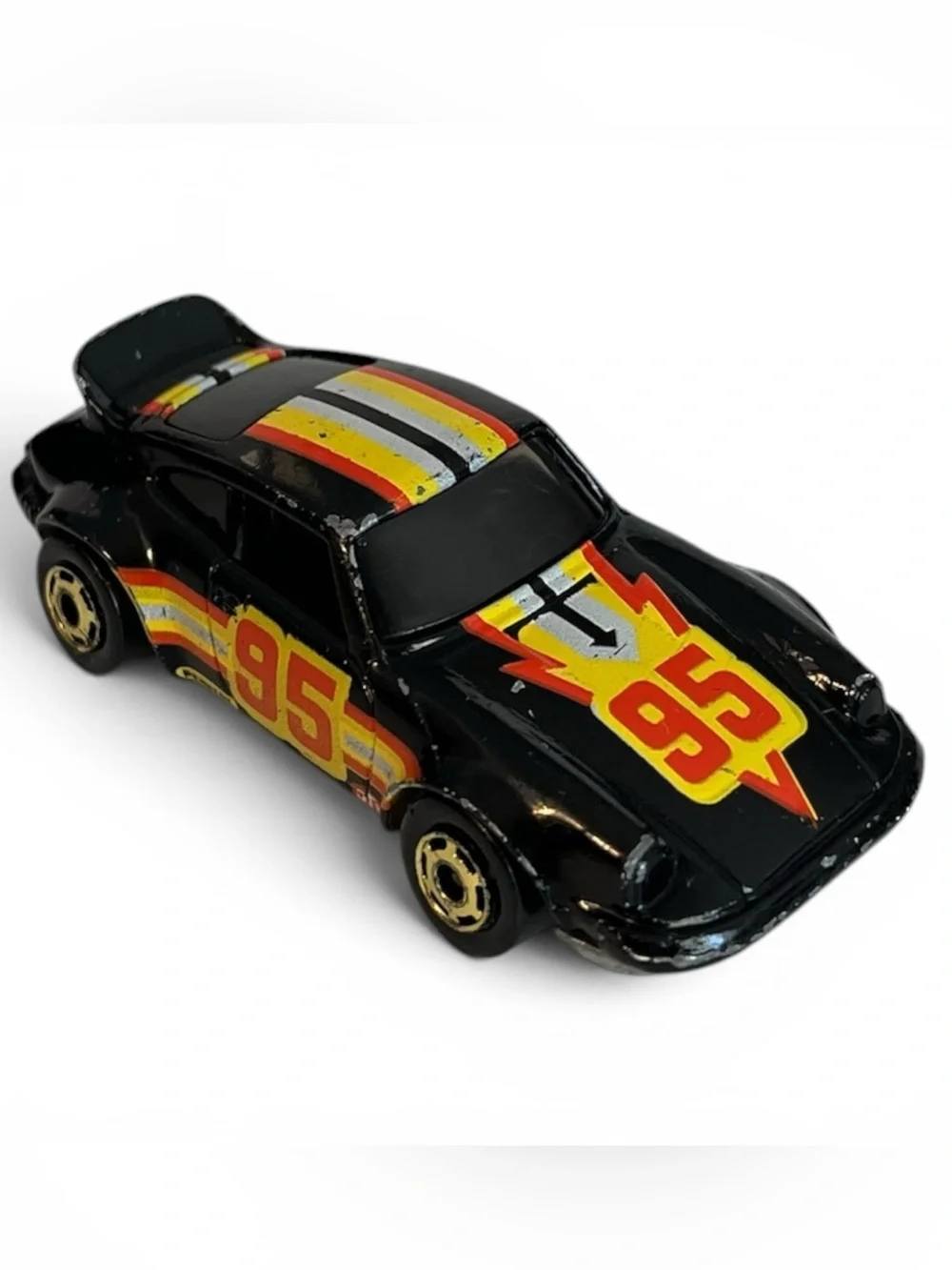 Hot Wheels 1982 The Hot Ones P-911 Porsche Gold Hubs Black Porsche #95 GHO